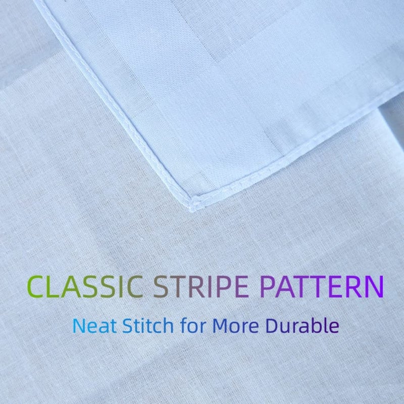 GB Collection GB Women's 100% Cotton Handkerchiefs with Stripe Candy Color 5 Pieces Set - Image 3